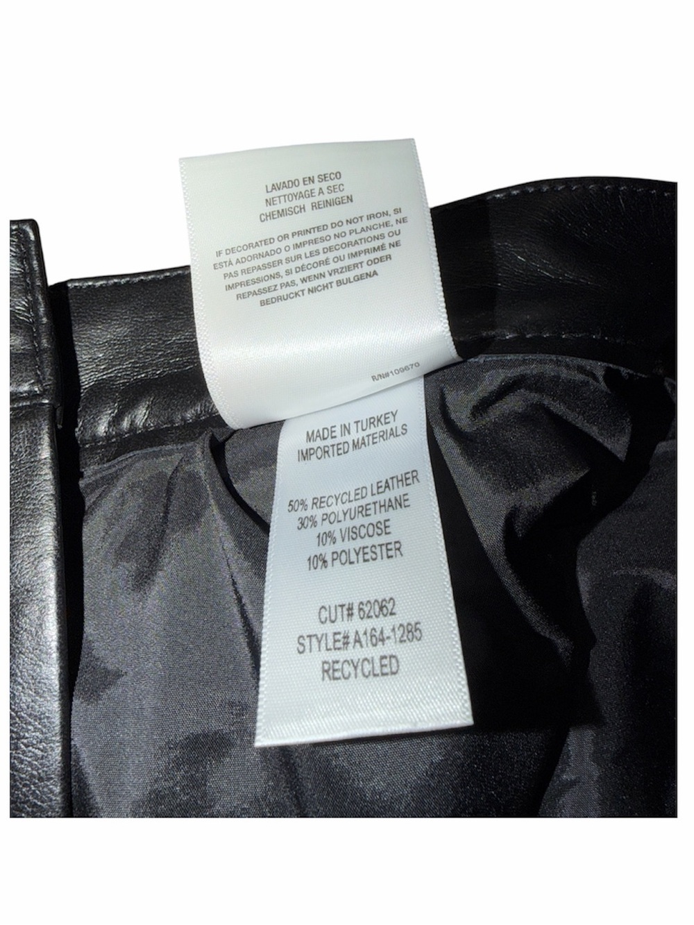 NWT Agolde Size 31 Black 90’s Pinch Waist Recycled Leather Pants Detox - Picture 7 of 9